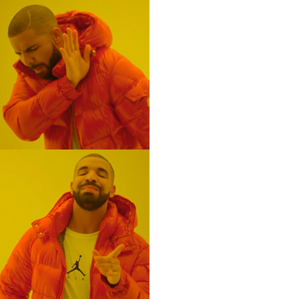 Drake Hotline Bling meme about Ghost Lifestyle